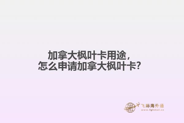 加拿大楓葉卡用途，怎么申請加拿大楓葉卡？