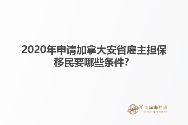 2020年申請加拿大安省雇主擔保移民要哪些條件？