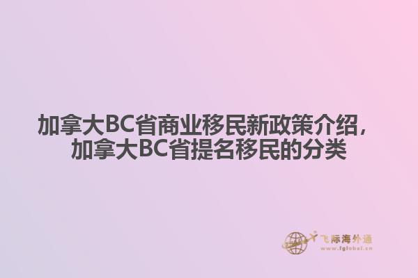 加拿大BC省商業(yè)移民新政策介紹，加拿大BC省提名移民的分類