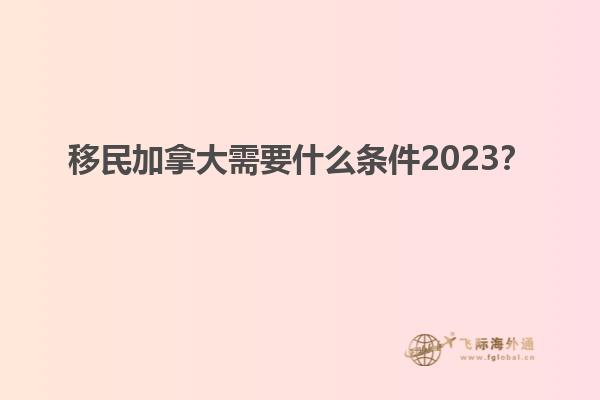 移民加拿大需要什么條件2023？