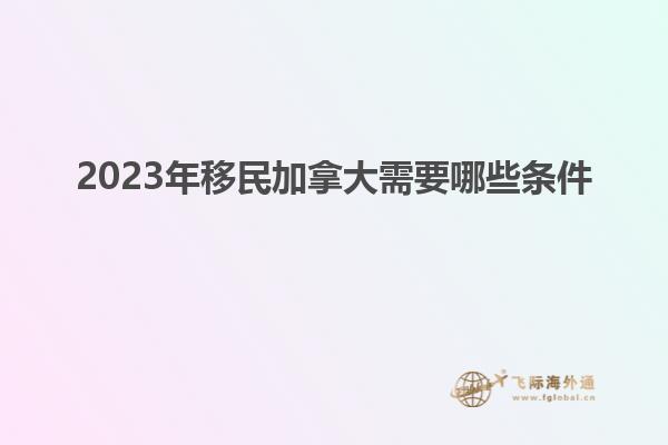 2023年移民加拿大需要哪些條件