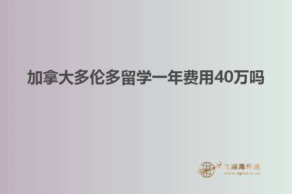 加拿大多倫多留學(xué)一年費用40萬嗎