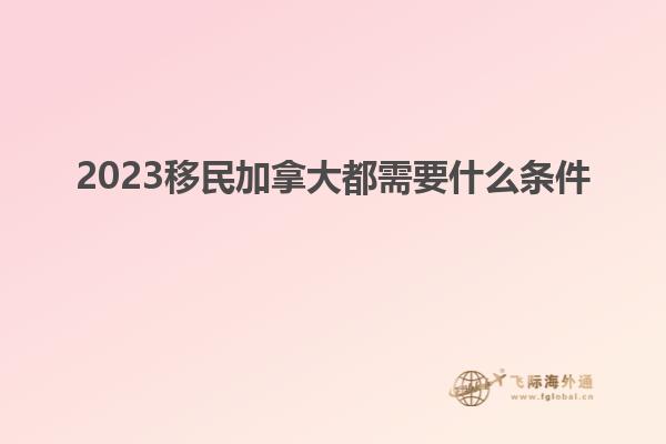 2023移民加拿大都需要什么條件