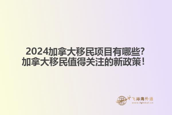  2024加拿大移民項(xiàng)目有哪些？加拿大移民值得關(guān)注的新政策！